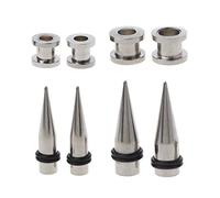 Lot de 2 paires d'œillets en acier inoxydable 316L de 1 g, 7 mm et 9 mm, bijoux tendance pour un usage quotidien, piercing de nombril, collier punk rock, pour femmes et filles