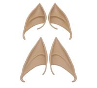 Lot de 2 paires d'oreilles d'elfe en latex pour cosplay, teint naturel, 10 cm et 12 cm, dans des sacs OPP, parfaits pour les fêtes d'Halloween et le cosplay