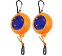 Lot de 2 palans à arc rétractables avec corde de 11,3 m, convient pour le matériel de chasse avec une capacité de charge de 27,2 kg et un rangement de corde rétractable (orange paquet 1)