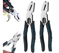 Lot de 2 pales de coupe multi-fonctions de qualité industrielle, cutters de fil industriels robustes, 9 en 1 avec extracteur d'ongles, outil de coupe professionnel pour réparation à domicile