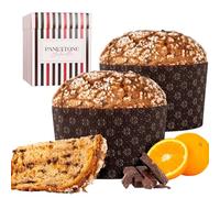 Lot de 2 Panettone Antonella au chocolat et à l'orange XXL 1200 g - Fabrication artisanale avec recette traditionnelle - Délicieux panetone sucré de Noël
