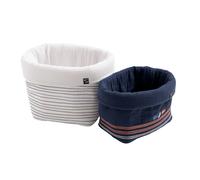 Lot de 2 panières de rangement en double gaze de coton - baby sailor marron/beige TU