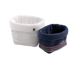 Lot De 2 Panières De Rangement En Double Gaze De Coton - Baby Sailor Marron/beige TU