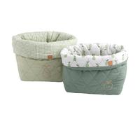 Lot de 2 panières en coton - botanica vert TU