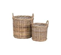 Lot de 2 Panières en Rotin avec Protection et Anses - BLIK -