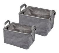 Lot de 2 Panières Rectangles Velvet 32cm Anthracite