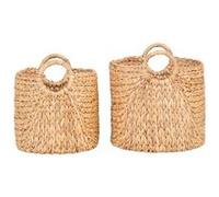 Lot de 2 Panières Rondes en Jacinthe d'Eau - MIKAIL -