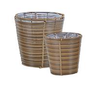 Lot de 2 Paniers à Fleurs d'Extérieur pour Plantes Cousus en Polyrotin Marr