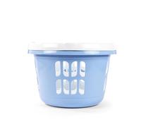 Lot de 2 paniers à linge Beldray - Compacts, empilables, économes en espace, poignées de transport, capacité de 30 litres, fabriqué au Royaume-Uni, bac de rangement pour le linge, durable