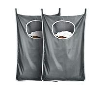 Lot de 2 paniers à linge durables à suspendre derrière la porte pour économiser de l'espace avec crochets en acier inoxydable, fermeture éclair, pour salle de bain, chambre d'enfant, voyage, dortoir