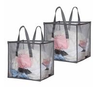 Lot de 2 paniers à linge pop-up en maille avec poignées, 32 L, panier à linge portable et pliable, organisateur de rangement pliable pour buanderie, vêtements, jouets