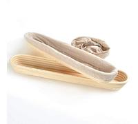 Lot de 2 paniers à pain Baguettes - Taille : 38 x 9 x 5 cm - Peut contenir 400 g de pâte - Banneton en rotin - Panier à pain au levain