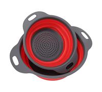 Lot de 2 paniers à passoire pliables ronds rétractables et extensibles pour légumes, fruits, lavage de cuisine, matériau TPR PP, grande et petite taille