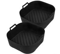 Lot de 2 paniers anti-adhésifs en silicone pour friteuse à air comprimé COSORI 6,2 L NA230, inserts de cuisson résistants à la chaleur réutilisables avec lignes surélevées pour un nettoyage facile