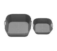 Lot de 2 paniers antiadhésifs en silicone pour friteuse à air comprimé FN101GY, accessoires antiadhésifs et résistants à la chaleur avec rainures surélevées (gris)