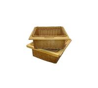Paniers Coulissants en Osier 600 mm pour Placard Cuisine - MonsterShop - Lot de 2 - Campagne - Marron - Adulte