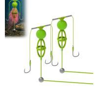 Lot de 2 paniers d'appât « Bottom-Up » Anti-emmêlement, système de pêche avec Cage à appât, Montage à Double hameçon inversé, Cage à appât Anti-emmêlement pour Poudre, granulés et appâts en blocv，11#