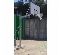 Lot de 2 paniers de basketball galvanisé monotube mobile 2 roues avec chariot de transport, sans planches, cerceaux et file Softee Equipment Deluxe Blanc 1,65 m