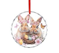 Lot de 2 paniers de fleurs colorés en cristal à suspendre pour décoration d'arbre de Noël