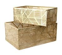 Lot de 2 paniers de rangement 25x17x11 cm en métal