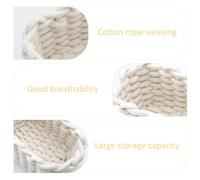 Lot de 2 Paniers de Rangement à Langer en Coton Doux - Mini Format Carré Tressé Blanc pour Salle de Bain, Jouets et Étagère