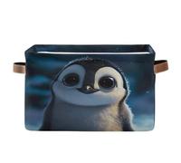Lot de 2 paniers de rangement décoratifs pliables en tissu pour placard Motif pingouin