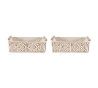 Lot de 2 paniers de rangement en macramé tissés à la main pour chambre à coucher, salon