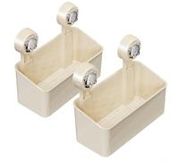 Lot de 2 paniers de rangement en plastique pour salle de bain, étagère murale à ventouse d'angle pour shampooing, après-shampoing, serviettes, séchage rapide, drainage inférieur, installation sans
