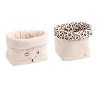 Lot de 2 panières de rangement en velours côtelé - LEOPARD