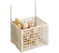 Lot de 2 paniers de rangement muraux de cuisine pour ail oignon et assaisonnement avec grille ventilée pour l'organisation du garde-manger (2 blancs)