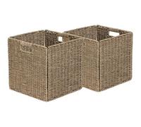 Lot de 2 paniers de rangement pliables - BOX AND BEYOND - Jonc de mer - 31 x 31 x 31 cm