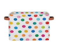 Lot de 2 paniers de rangement pliables pour étagères, placards, aquarelle, arc-en-ciel, pois, boîte de rangement en tissu pour chambre à coucher, vêtements, salle de jeux, jouets