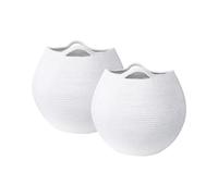 Lot de 2 Paniers de Rangement pour Linge Corbeille Bohème en Coton Blanc Panjgur