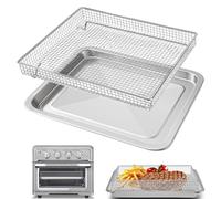 Lot de 2 paniers de rechange pour friteuse à air comprimé de 30,5 x 27,9 cm, en acier inoxydable de qualité alimentaire, pour friteuse à air chaud, passe au lave-vaisselle