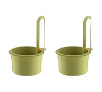 Lot de 2 paniers de vidange d'évier de cuisine verts à suspendre avec une pression pour nettoyer les légumes, les fruits, les nouilles et autres aliments
