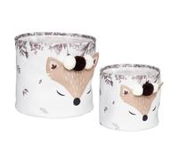 Atmosphera – Paniers enfant Renard – Lot de 2 (Ø22/30 cm) Blanc