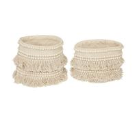 Atmosphera - Lot de 2 paniers Sea View - Coton recyclé - 25 cm Beige