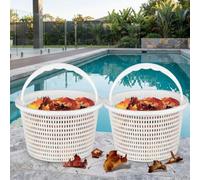 Lot de 2 paniers d'écumoire de piscine efficaces avec poignée intégrée pour capturer la saleté des poils et des feuilles pour protéger les systèmes de pompe, construction ABS pour une utilisation