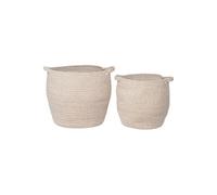 Lot de 2 paniers en coton beige