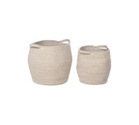 Lot de 2 Paniers en Coton Beige avec Anse - ALYSÉE - ALTOBUY Beige G