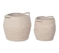 Lot de 2 Paniers en Coton Beige avec Anse - ALYSÉE - ALTOBUY Beige G