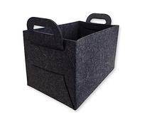 Lot de 2 paniers en feutre 44 x 31 x 29 cm - Panier de rangement pliable en feutre - Panier polyvalent flexible pour bois de cheminée, journaux, jouets, bouteilles et livres - Capacité de charge : 20