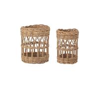 Lot de 2 paniers en rotin marron, cylindrique, 2 tailles - Bloomingville, Jala - Ø12xH14 cm