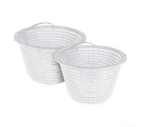 Lot de 2 paniers lestés pour écumoire de piscine SPX1070E compatibles avec pompe Hayward - Boîtier de filtre en ABS, bac à feuilles, récupérateur de débris, filtre enterré 20,3 x 12,7 cm (blanc)