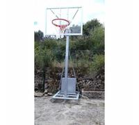 Lot de 2 paniers minibasket monotube mobile galvanisés 2 roues avec chariot sans backboards cerceaux et filets Softee Equipment Deluxe Blanc TU