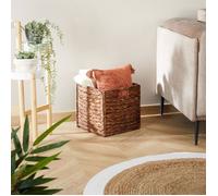 Lot de 2 paniers pliables CAO en jacinthe d'eau, boîte de rangement coloris brun