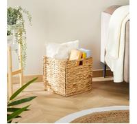 Lot de 2 paniers pliables CAO en jacinthe d'eau, boîte de rangement coloris naturel