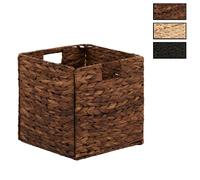 Lot de 2 paniers pliables en jacinthe d'eau