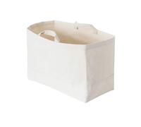 Lot de 2 paniers rangement pliables en coton et lin for vêtements, portables blancs Pour les chambres(18.5x37x26cm)