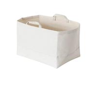Lot de 2 paniers rangement pliables en coton et lin for vêtements, portables blancs Pour les chambres(26x37x26cm)